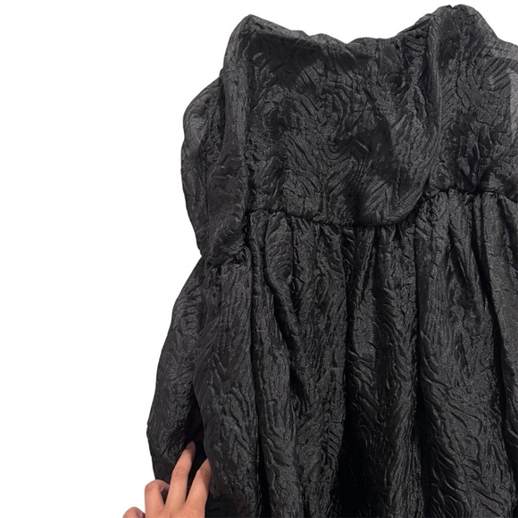 Sister Jane Dream Textured Organza Square Neck Maxi Dress Black Formal Size M - Picture 6 of 11